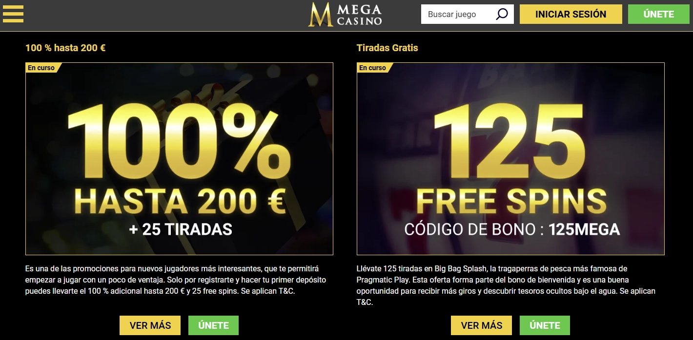 Resumen gráfico de los bonos escalonados de Mega Casino