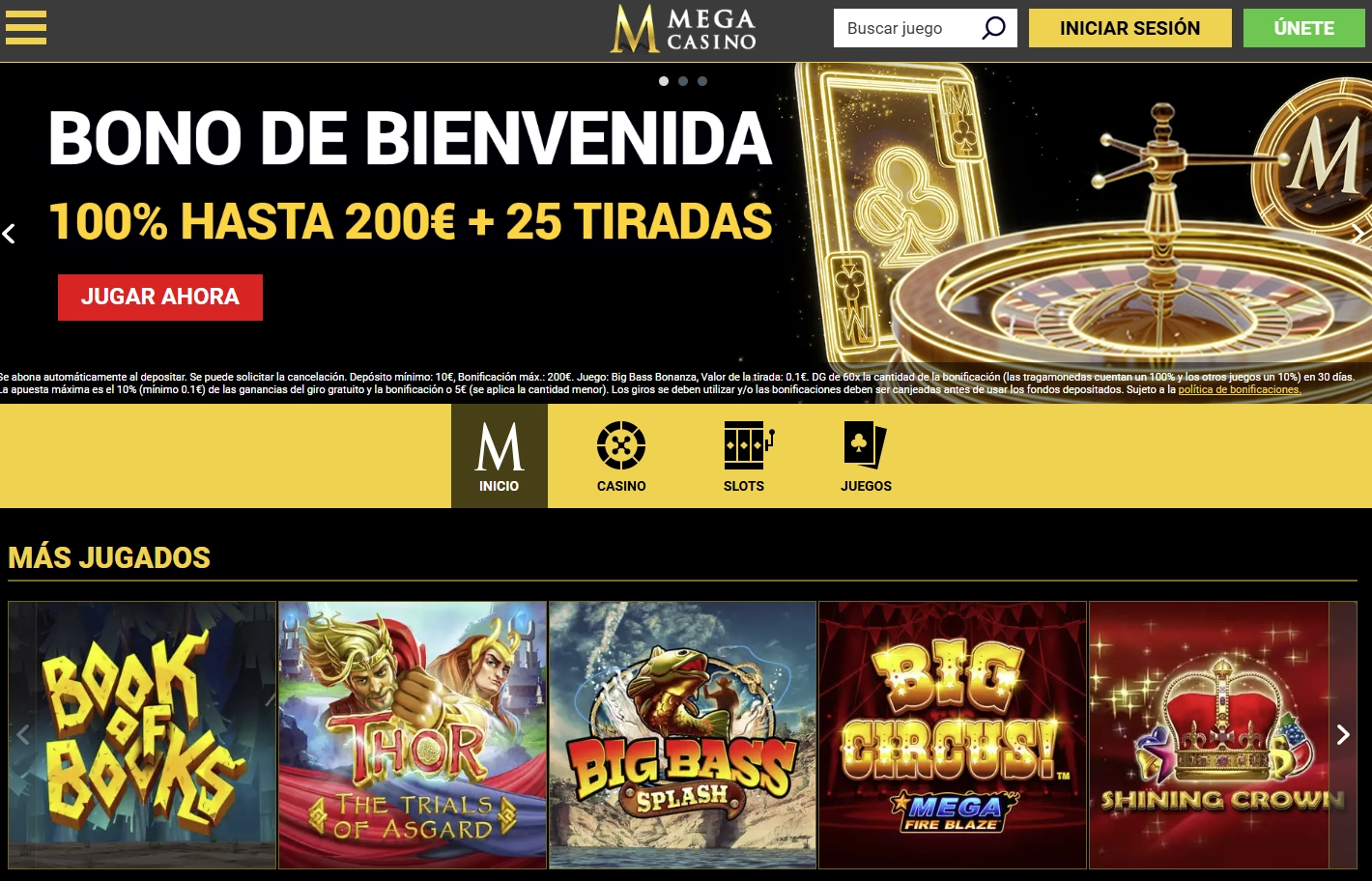 Vista general del lobby principal de Mega Casino